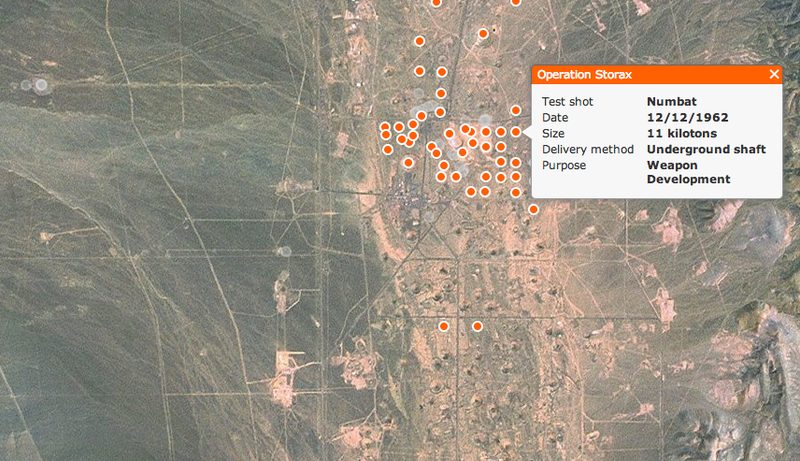 Illustration for article titled See Nevada's Hellish Nuclear Moonscape From Above